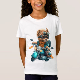 Coola hund biker, söt Yorkshire-hund-chaufför T Shirt