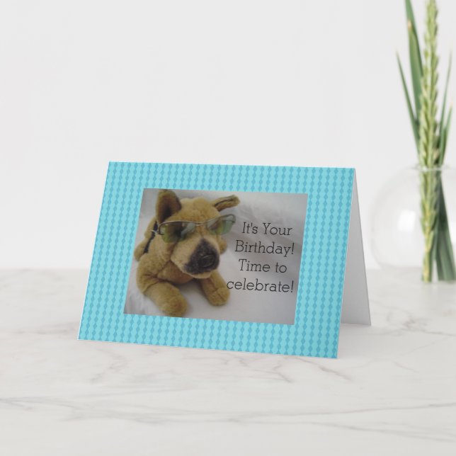 Coola Hund, det är din födelsedag! Kort (Framsida)