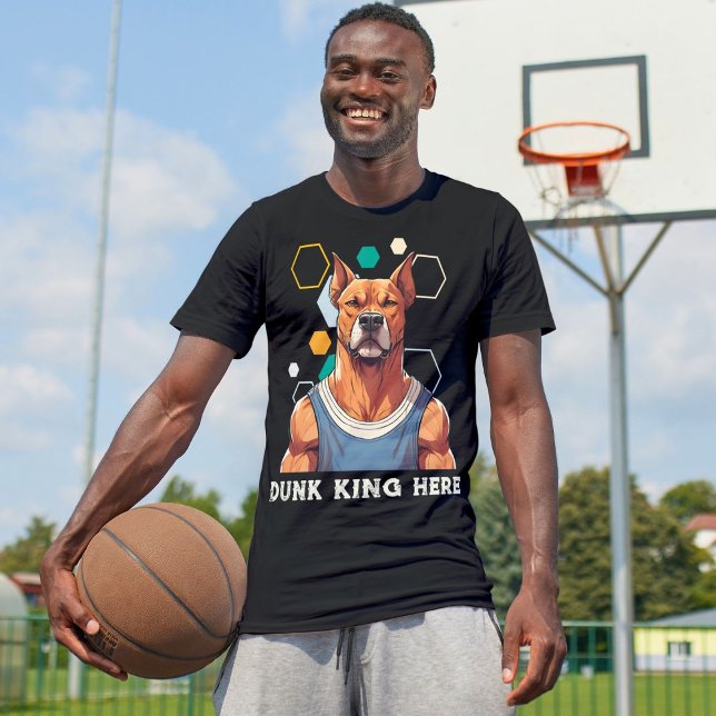 Coola Hund Gips till Basketball Älskare Coach Fläk T Shirt (Cool Dog Gifts for Basketball Lovers Coach Fans)