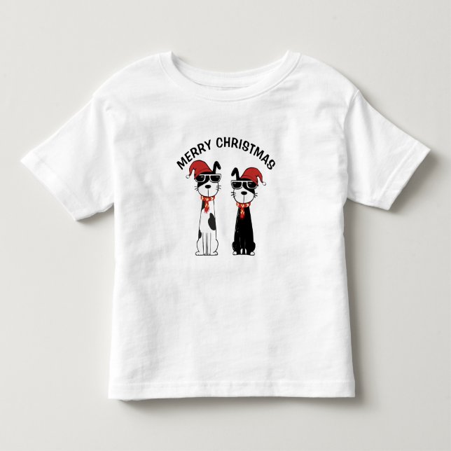 Coola Hund God Jul T Shirt (Framsida)