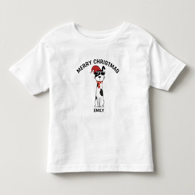 Coola Hund God Jul T Shirt (Framsida)