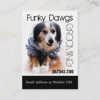 Coola Hund Grooming Aussie i Hoodie Visitkort
