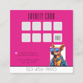 Coola Hund Grooming trendig och snyggt lojalitet Fyrkantigt Visitkort