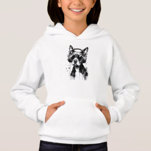 Coola-Hund hörlurar Utspädda husdjur Svart och vit T Shirt