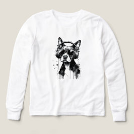 Coola-Hund hörlurar Utspädda husdjur Svart och vit T Shirt
