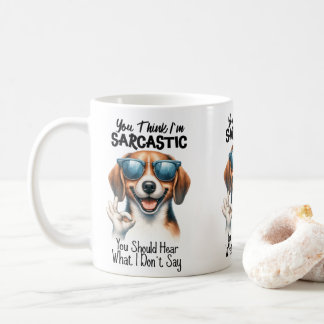 Coola Hund i solglasögon - Finny OK Gesture Art Kaffemugg