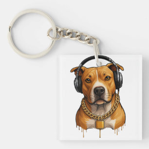 Coola Hund med hörlurar och Guld chain - Urban St