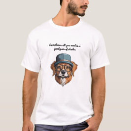 Coola Hund med skuggor T-Shirt - Roligt och Snyggt