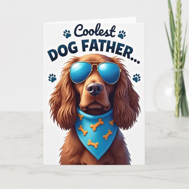 Coola Hund Pappa Orange Ben Korthållare Kort (Framsida)