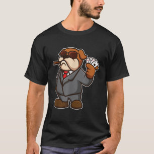 Coola Hund Poker Cigar Sunglasses Play Casino Gamb T Shirt