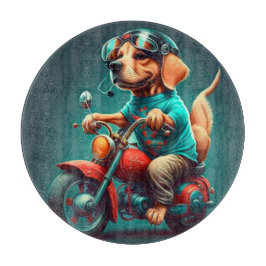 Coola hund som kör motorcykel