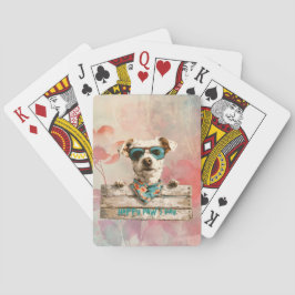 Coola Hund Sunglass Lycklig Tass Europadagen Casinokort