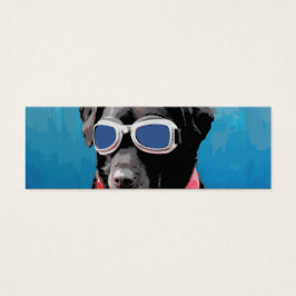 Coola Hund Svart lab Red Bandana Blue Goggles Litet Visitkort