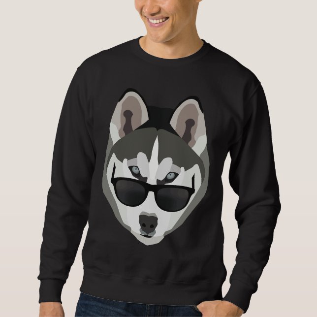 Coola Husky Lång Ärmad Tröja (Framsida)