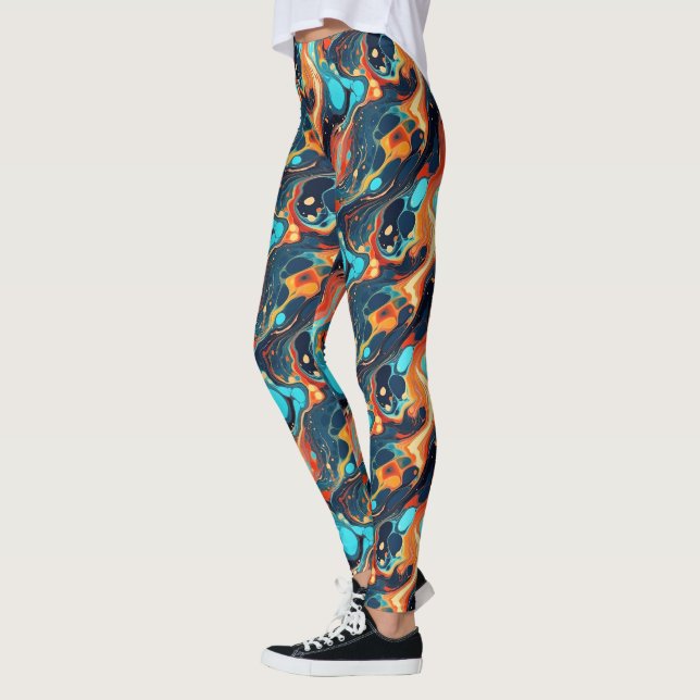 Coola i flytande abstrakt mönster leggings (Vänster)