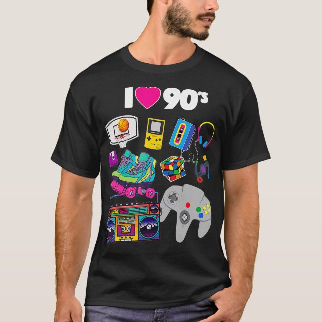 Coola I Heart Kärlek 90s T Shirt (Framsida)