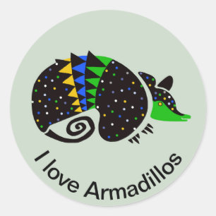 Coola I kärlek ARMADILLOS - Vildlevande djur Runt Klistermärke