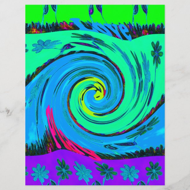 Coola I Kärlek Hawaii: Blommigt Pop Art mönster De (Framsida)