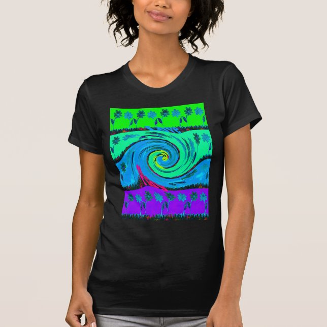 Coola I Kärlek Hawaii: Blommigt Pop Art mönster De T-shirt (Framsida)
