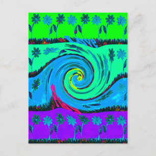 Coola I Kärlek Hawaii: Blommigt Pop Art mönster De Vykort