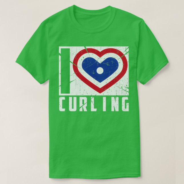 Coola I Kärlek Kurling Design Cute Winter Gift for T Shirt (Design framsida)