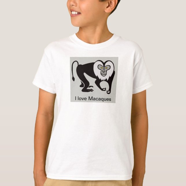 Coola I kärlek MACAQUES - RISKFARLIG animalisk gra T Shirt (Framsida)