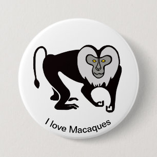Coola I kärlek MACAQUES - Vilda djur - Monkey Knapp