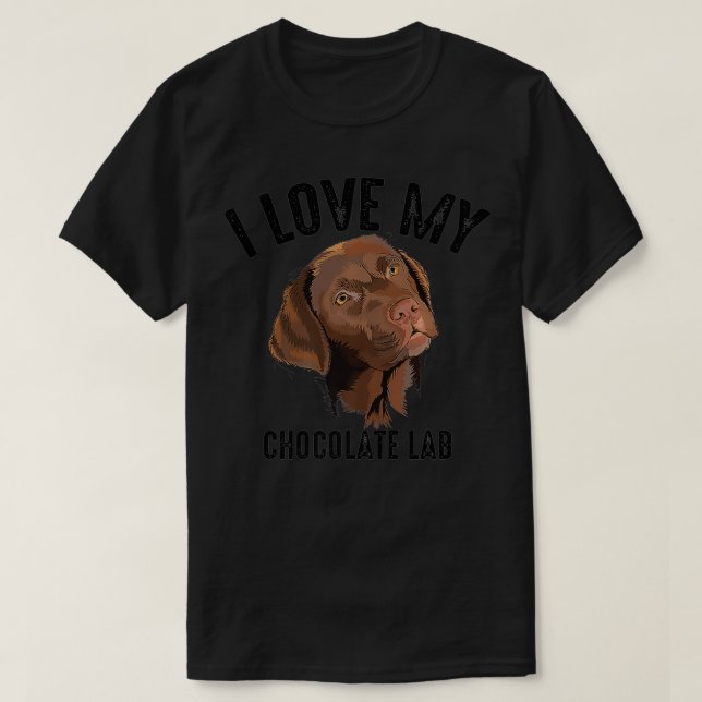 Coola I Kärlek Min choklad Lab Funny Brown Labrado T Shirt (Design framsida)
