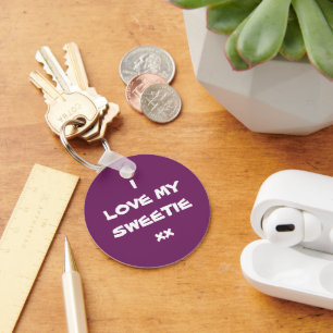 Coola I KÄRLEK MY SWEETIE xx Modern Cute Keychain Nyckelring