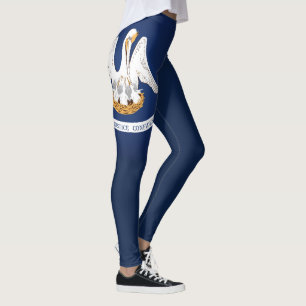 Coola i Louisiana Flagga Mode Leggings