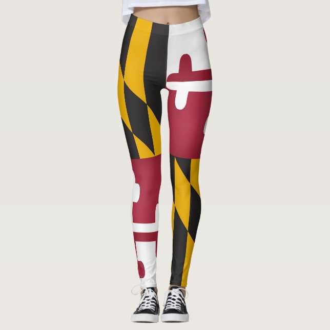 Coola i Maryland Flagga Mode Leggings (Framsida)