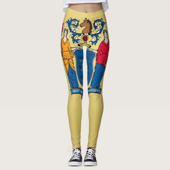 Coola i Mode i New jersey Flagga Leggings (Framsida)