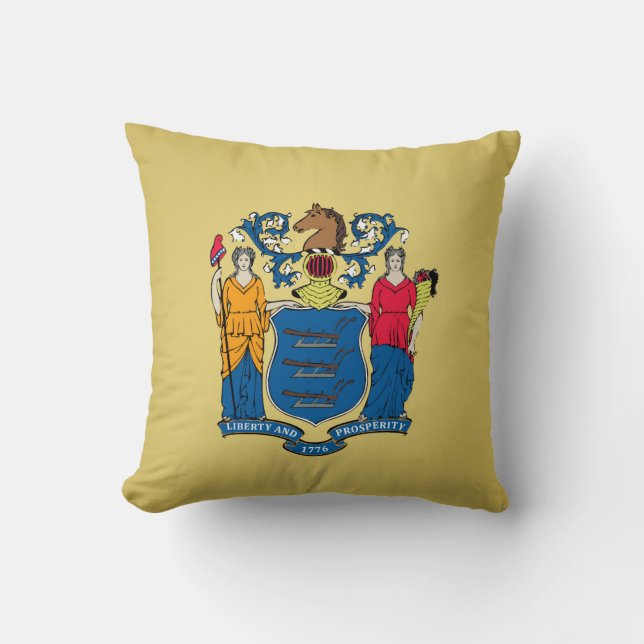 COOLA i NEW JERSEY FLAGGA Kudde (Framsida)