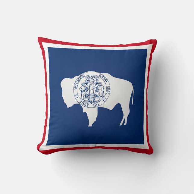 Coola i Wyoming Flagga Kudde (Framsida)