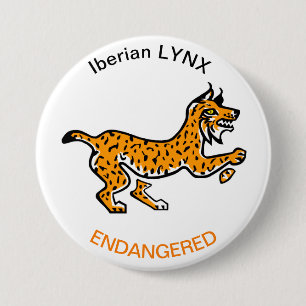 Coola Iberiska LYNX - Djuraktivist - Vildlife - Knapp