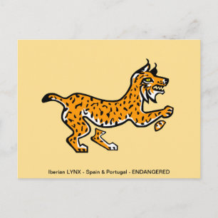 Coola Iberiska LYNX-utrotningshotade djur - vilda  Vykort