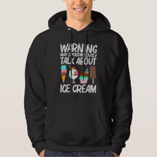 Coola Ice Cream Art För manar kvinnor Gelato Cone Hoodie
