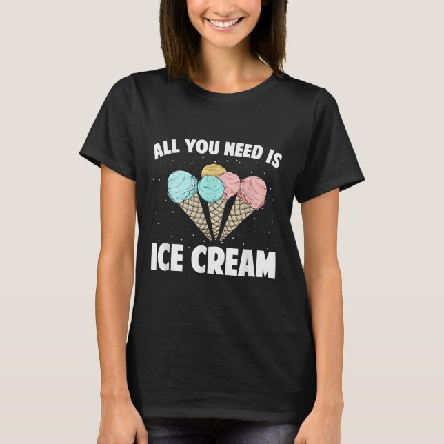 Coola Ice Cream Costume För manar Women Kids Vuxen T Shirt (Framsida)
