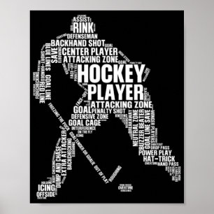 Coola Ice Hockey Art För manar Women Boy Ice Hoc Poster