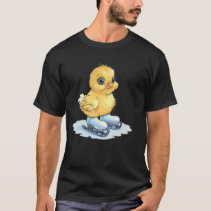 Coola Ice-skridskor med lustig Chick T Shirt
