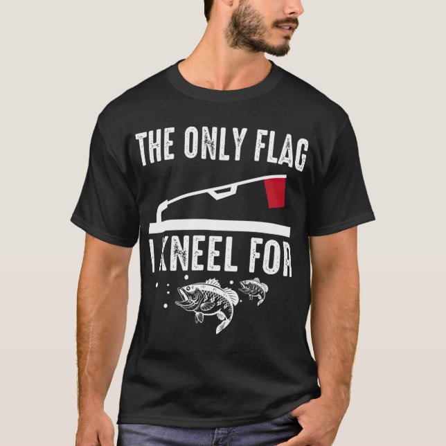 Coola Ices Fishing Apparat den enda Flagga I Kneel T Shirt (Framsida)