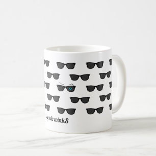 Coola, ikoniska winkS Black Sunglasses Mönster Kaffemugg