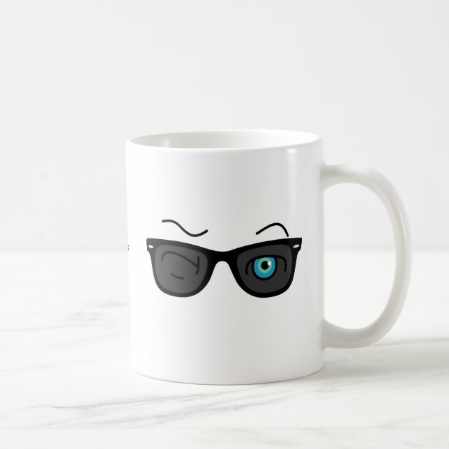 Coola, ikoniska winkS Black Sunglasses Mönster Kaffemugg (Höger)