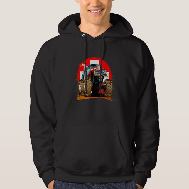 Coola Illustration Monster Lera Lastbil med Schwei Hoodie (Framsida)