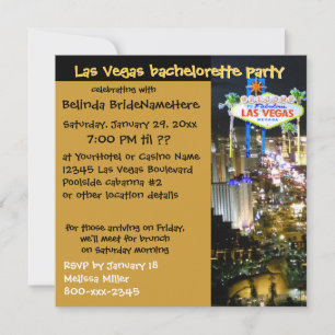 Coola Inbjudan för Las Vegas Bachelorette
