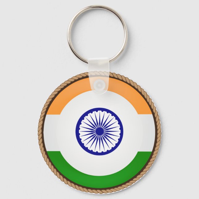 Coola India Flagga Seal Nyckelring (Framsida)