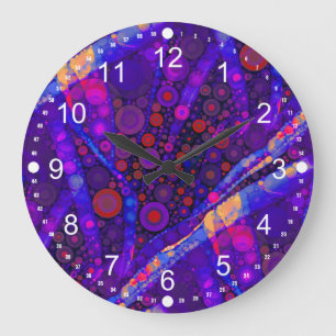 Coola Indigo Concentric Circles Abstrakt Mosaic Stor Klocka