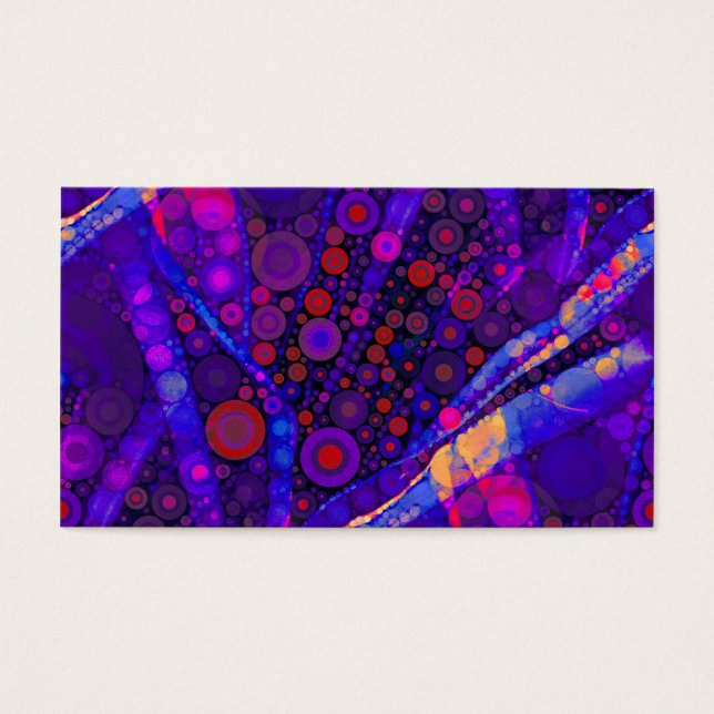 Coola Indigo Concentric Circles Abstrakt Mosaic Visitkort (Framsidan)