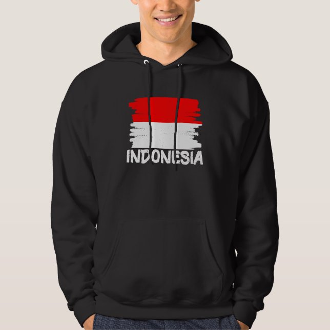 Coola indonesiska flaggan hoodie (Framsida)