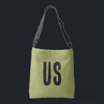 Coola, inledande monogram Oliv grönt svart, svart Axelväska<br><div class="desc">Modern coola-design med stort initialer för personanpassning.</div>